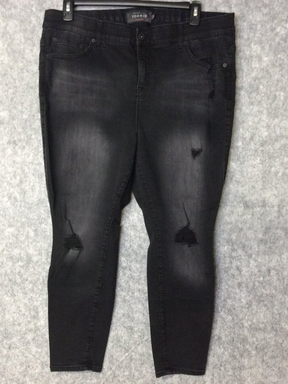 Torrid Womens Bombshell Skinny Premium Stretch Black Pants Distressed Size 20XS